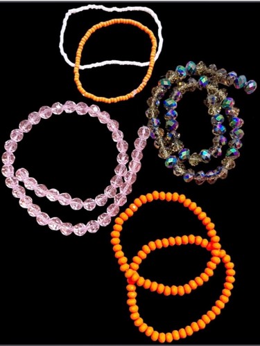 Beads bundle orange pink - beads,